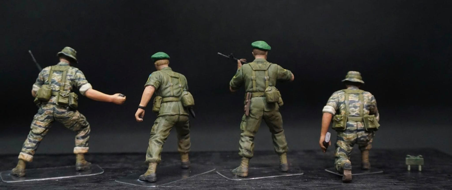 1/35 US Special Forces Green Berets Resin Figures Vietnam War Hand Painted Diorama Set