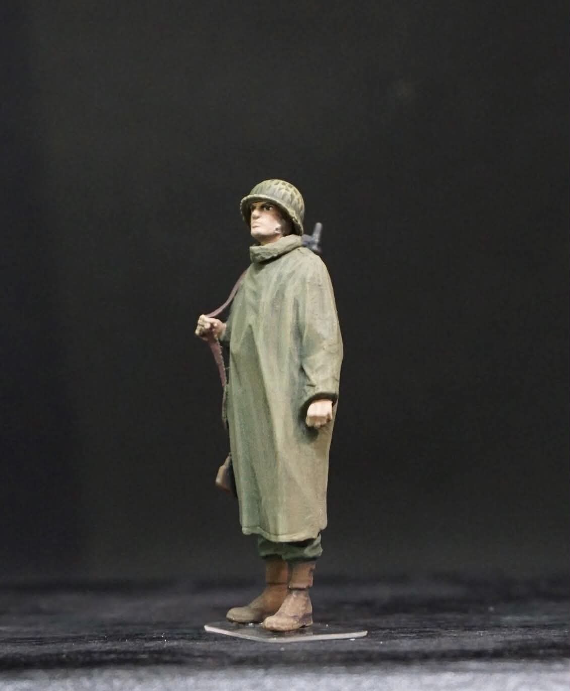 1/35 WWII US Soldiers Rainwear Figure Set, Hand Painted American Army Military Miniatures, 5 Figures for WW2 Diorama