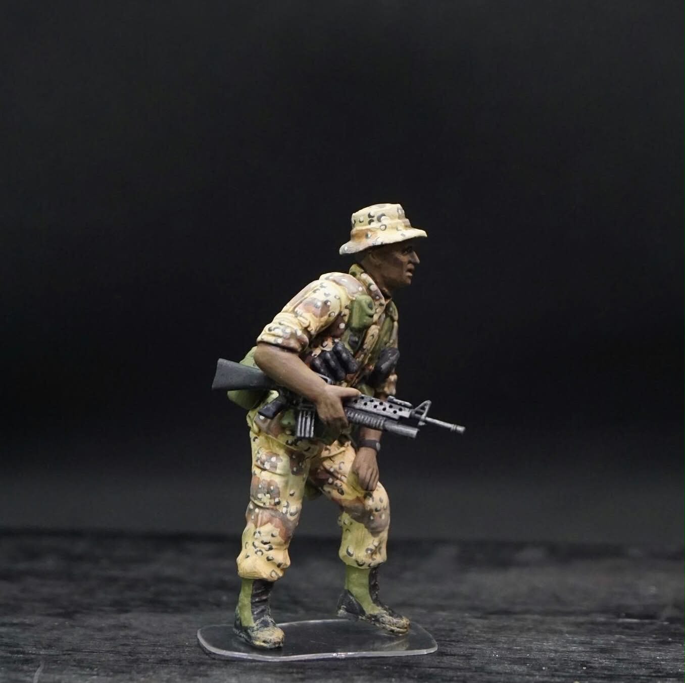 1/35 U.S. 82nd Airborne Figure Set, Hand Painted Modern Military Soldiers, Resin Miniatures for Military Diorama, Scale Model Display