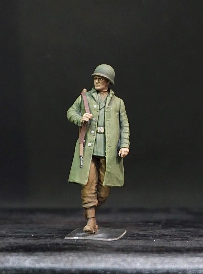 1/35 WWII US Soldiers Rainwear Figure Set, Hand Painted American Army Military Miniatures, 5 Figures for WW2 Diorama
