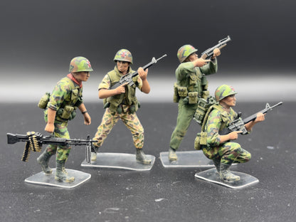 1/35 Vietnam War ARVN Rangers Figure Set, Hand Painted South Vietnamese Soldiers, Saigon 1968 Military Diorama, 4 Figures