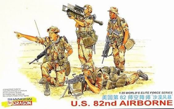 1/35 U.S. 82nd Airborne Figure Set, Hand Painted Modern Military Soldiers, Resin Miniatures for Military Diorama, Scale Model Display