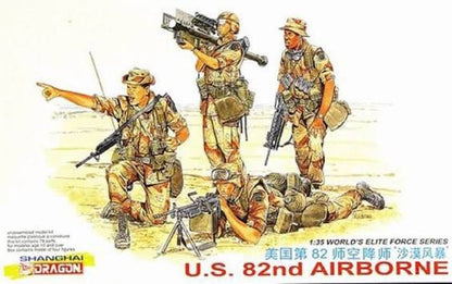1/35 U.S. 82nd Airborne Figure Set, Hand Painted Modern Military Soldiers, Resin Miniatures for Military Diorama, Scale Model Display