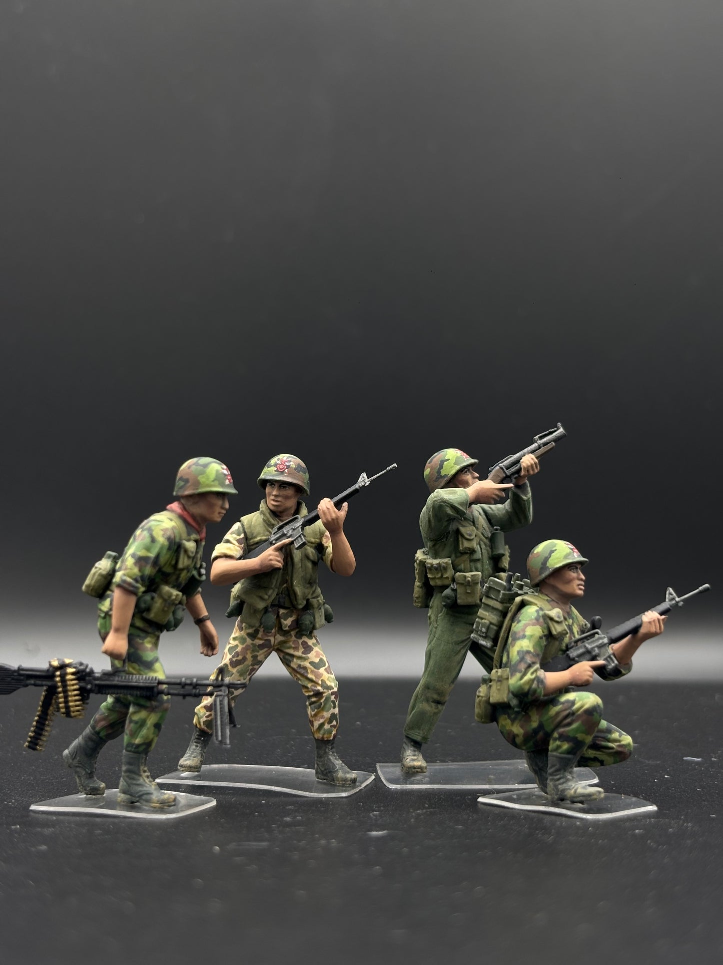 1/35 Vietnam War ARVN Rangers Figure Set, Hand Painted South Vietnamese Soldiers, Saigon 1968 Military Diorama, 4 Figures
