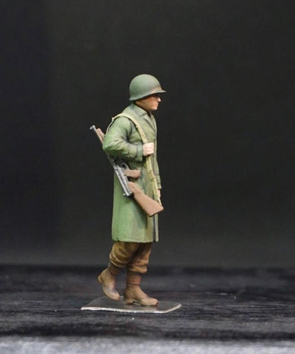 1/35 WWII US Soldiers Rainwear Figure Set, Hand Painted American Army Military Miniatures, 5 Figures for WW2 Diorama