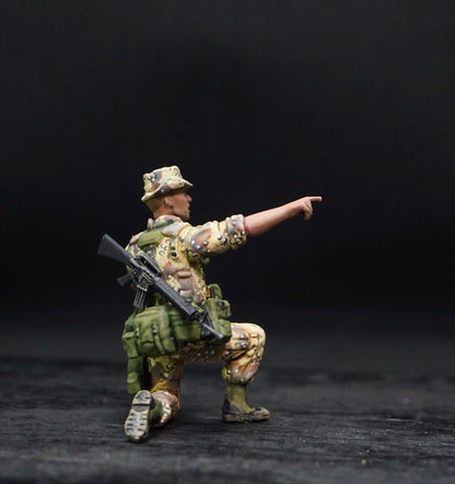1/35 U.S. 82nd Airborne Figure Set, Hand Painted Modern Military Soldiers, Resin Miniatures for Military Diorama, Scale Model Display
