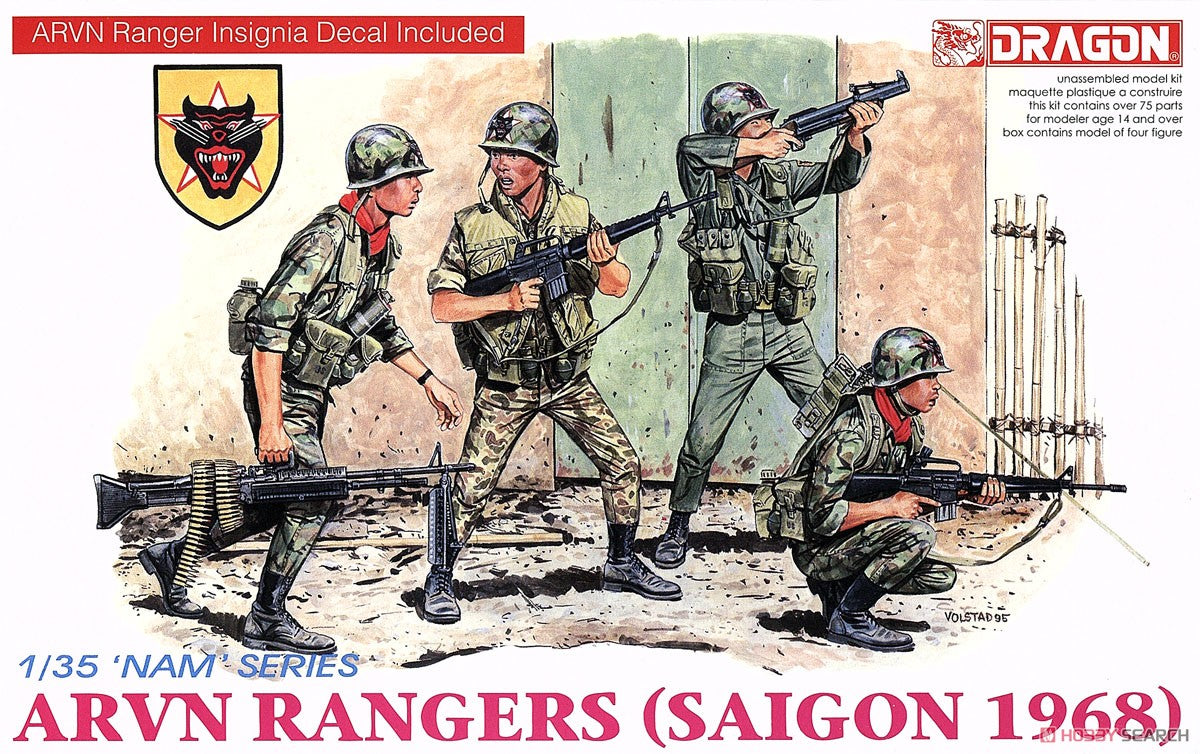 1/35 Vietnam War ARVN Rangers Figure Set, Hand Painted South Vietnamese Soldiers, Saigon 1968 Military Diorama, 4 Figures
