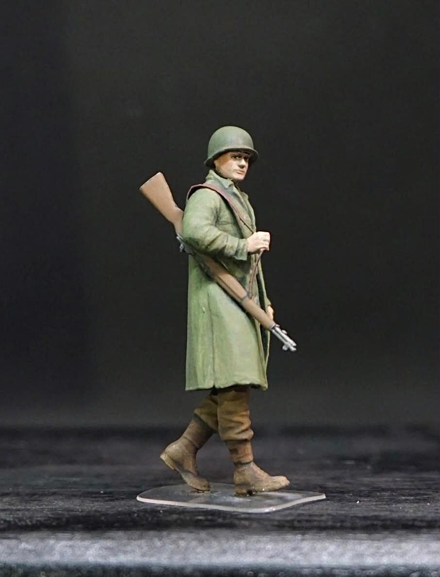 1/35 WWII US Soldiers Rainwear Figure Set, Hand Painted American Army Military Miniatures, 5 Figures for WW2 Diorama
