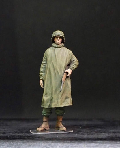 1/35 WWII US Soldiers Rainwear Figure Set, Hand Painted American Army Military Miniatures, 5 Figures for WW2 Diorama