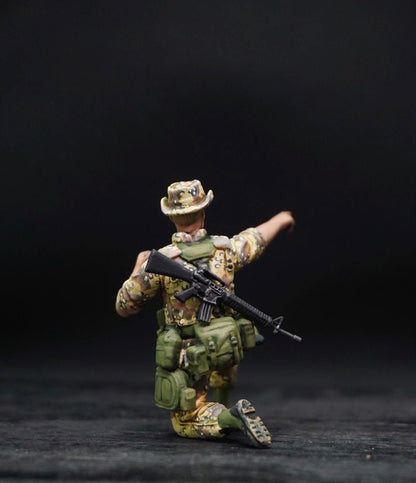 1/35 U.S. 82nd Airborne Figure Set, Hand Painted Modern Military Soldiers, Resin Miniatures for Military Diorama, Scale Model Display