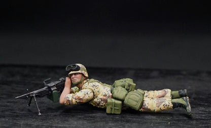 1/35 U.S. 82nd Airborne Figure Set, Hand Painted Modern Military Soldiers, Resin Miniatures for Military Diorama, Scale Model Display