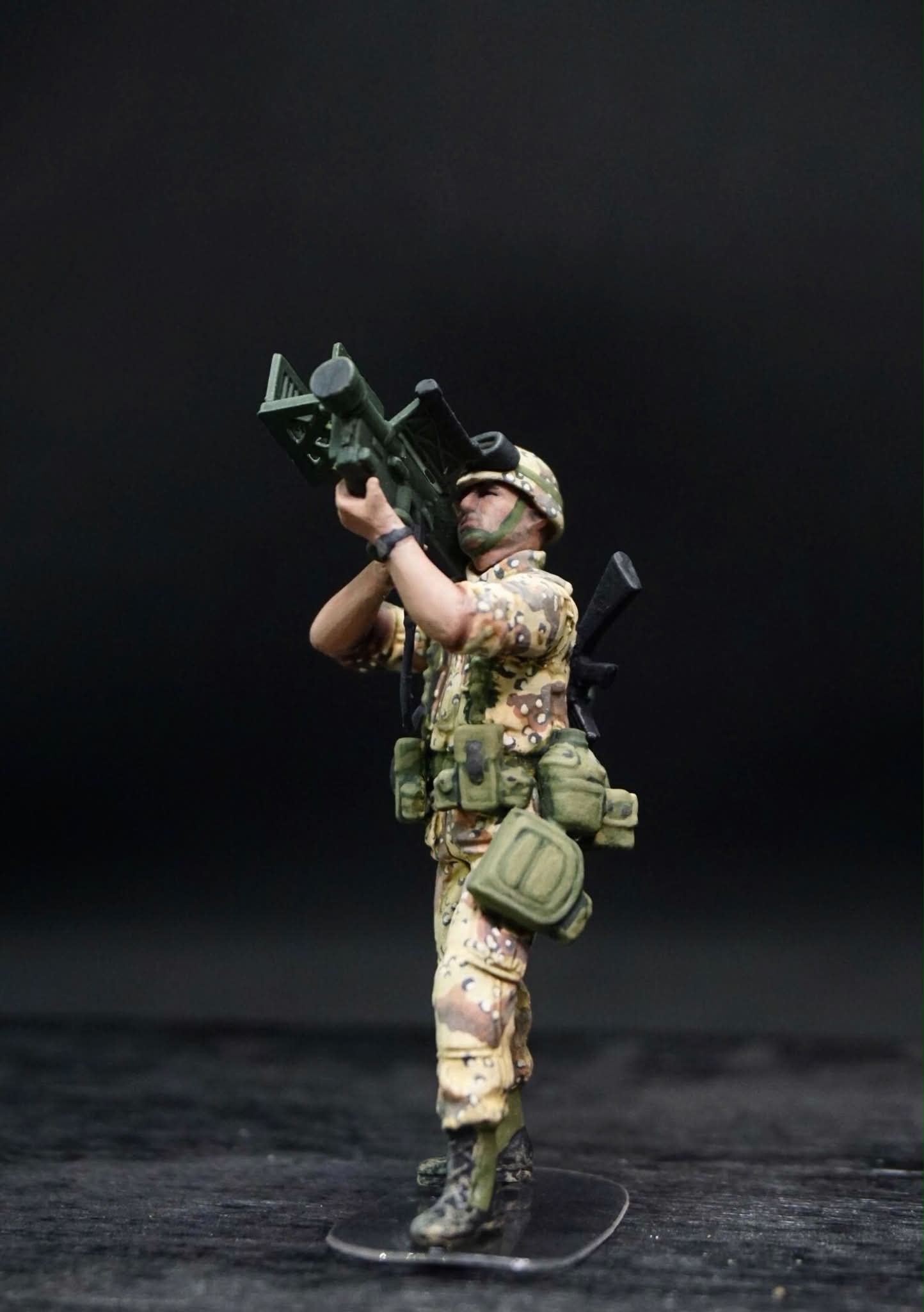 1/35 U.S. 82nd Airborne Figure Set, Hand Painted Modern Military Soldiers, Resin Miniatures for Military Diorama, Scale Model Display