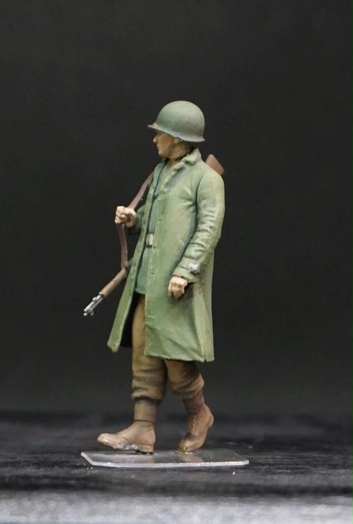 1/35 WWII US Soldiers Rainwear Figure Set, Hand Painted American Army Military Miniatures, 5 Figures for WW2 Diorama