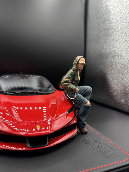 1/18 Streetwear Girl Figure Hypebeast Diorama for Diecast Cars