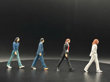 1/64 The Beatles Abbey Road 4 Hand Painted Figures Diecast Diorama Set