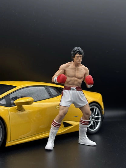 1/18 Rocky Balboa Boxer Movie Figure, Diorama for Diecast Cars