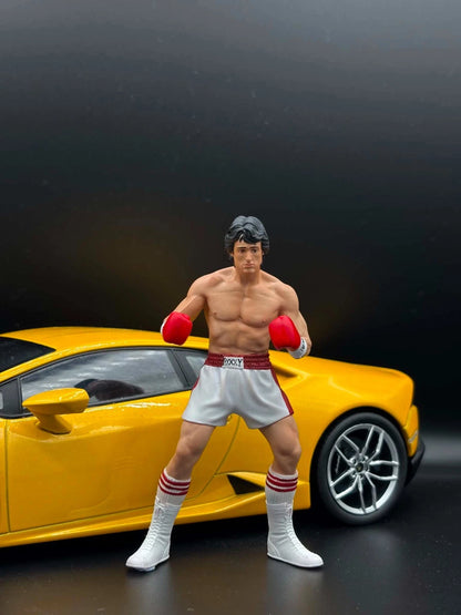 1/18 Rocky Balboa Boxer Movie Figure, Diorama for Diecast Cars