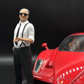 1:18 Scale Enzo Ferrari Figure, Hand-Painted Diorama Model Car