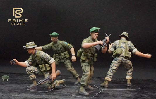 1/35 US Special Forces Green Berets Resin Figures Vietnam War Hand Painted Diorama Set