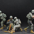1/35 No Soldier Left Behind MWD Down Hand Painted Military Figure Set, Modern Army Soldiers for Military Diorama, Resin Model Display