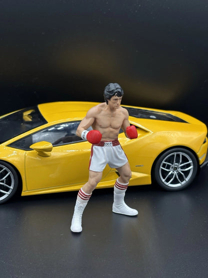 1/18 Rocky Balboa Boxer Movie Figure, Diorama for Diecast Cars