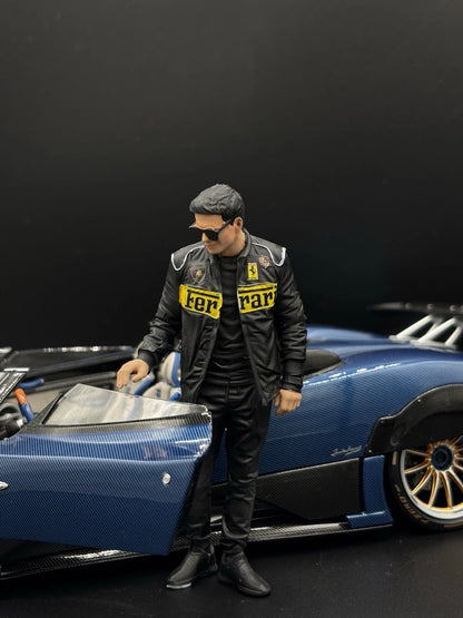 1/18 Sports Car Enthusiast Male Figure Diorama for Diecast Cars