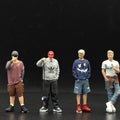 1/64 Realistic Lifestyle Ver 5, 4 People Hand Painted Figures Diecast Diorama