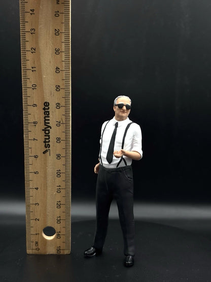 1:18 Scale Enzo Ferrari Figure, Hand-Painted Diorama Model Car