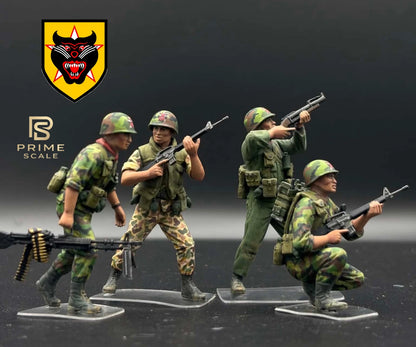 1/35 Vietnam War ARVN Rangers Figure Set, Hand Painted South Vietnamese Soldiers, Saigon 1968 Military Diorama, 4 Figures