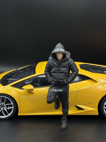 1/18 Streetwear Boy Figure Ver. 12 Urban Diorama for Diecast Cars Collection