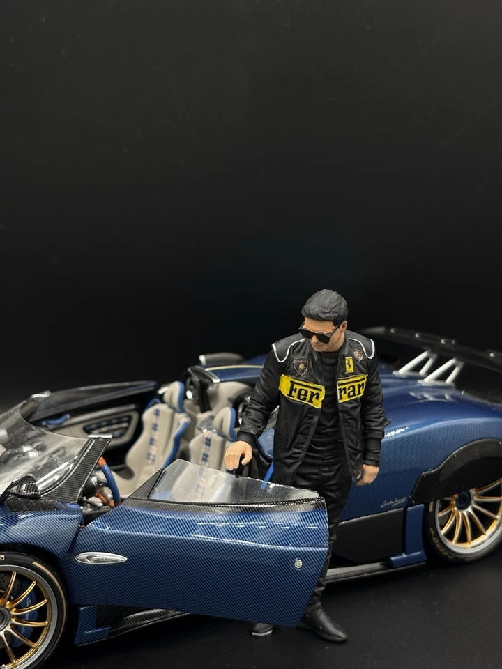 1/18 Sports Car Enthusiast Male Figure Diorama for Diecast Cars